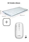 kit Teclado e Mouse sem Fio silencioso bluetooth Branco/Prata