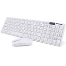 Kit Teclado e Mouse Sem Fio Wifi Usb 1600dpi Branco