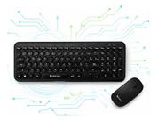 Kit Teclado E Mouse Sem Fio Wireless 2.4ghz Pc Notebook Preto