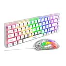 Kit Teclado Gamer Mecanico 60 + Mouse Gamer Evolut Lumini Transparente Eg217 Eg-114