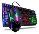 Kit Teclado Gamer Membrana Com Mouse Rgb Luminoso