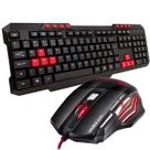 Kit Teclado Gamer Teclas Multimídia + Mouse Gamer Led usb 7 Cores 3200Dpi