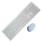 Kit Teclado Membrana e Mouse Ergonômico Sem Fio Branco