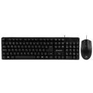 Kit Teclado Membrana e Mouse Keytime Minimal Full Size 1000DPI USB2.0 Preto - KYT00015