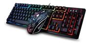 Kit Teclado Mouse Gamer Semi mecânico Led Rgb Usb Kit Teclado Mouse Gamer Semi mecânico Led Rgb Usb