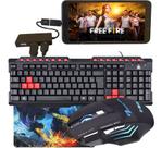 Kit Teclado Mouse Pad Borda Costurada Jogos Performance Pubg