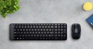 Kit teclado + mouse sem fio preto logitech mk220