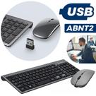 Kit Teclado Mouse Smart Sem Fio 2.4g Recarregável Wireless USB Com Teclado Numérico