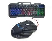 Kit Teclado Mouse X7 Luminado Gamer Semi Mecânico Led RGB Abnt Jogo Jogador