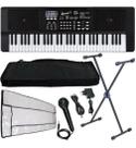 Kit Teclado Musical Barato Estudante 61 Teclas Multi Funções