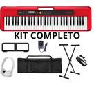 Kit Teclado Musical Casio Cts 200 Vermelho PEDAL CAPA FONE SUPORTE X