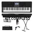 Kit Teclado Musical Casio Ctx800 Capa Pedal Suporte X Fone