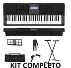 Kit Teclado Musical Casio Ctx800 Capa Pedal Suporte X