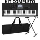 Kit Teclado Musical Casio Ctx800 Capa Suporte X