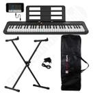 Kit Teclado Musical CASIOTONE CT-S200 CASIO Preto Aplicativo Chordana Play + Suporte X + Capa