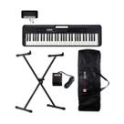Kit Teclado Musical CASIOTONE CT-S300 Preto APP Chordana Play + Suporte em X + Pedal Sustain + Capa