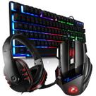 Kit Teclado Semi Mecânico Gamer Headset Mouse 3200dpi Laser