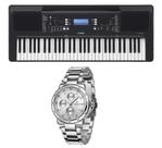 Kit Teclado Yamaha Arranjador PSR E373 e Relógio Dk11165-5 Kit Teclado Yamaha Arranjador PSR E373 e Relógio Dk11165-5