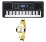 Kit Teclado Yamaha Arranjador PSR E373 e Relógio Dk11235-1