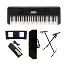 Kit Teclado Yamaha PSR E383 + Capa + Pedal + Suporte X Kit Teclado Yamaha PSR E383 + Capa + Pedal + Suporte X