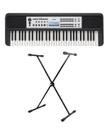 Kit Teclado Yamaha YPT-380 Portátil Preto + Suporte