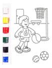 Kit Tela P/Pintura Infantil 30X20cm Basquete + Guache Pincel