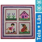 Kit Tela para Bordar 36x36 - 3401 Infantil Menina