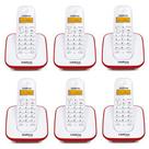 Kit Telefone Sem Fio + 5 Ramais Branco e Vermelho TS 3110 - Intelbras