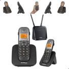 Kit Telefone Sem Fio Intelbras TS 5120 + Ramal TS 5121 com Bina Viva Voz para Chip 4G Celular