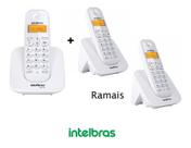 Kit Telefone Sem Fio Ts 3110 + 2 Ramais Ts 3111 Branco Intelbras