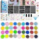 Kit temporário de tatuagens com glitter com 30 cores brilhantes para crianças