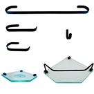 Kit tendência Preto Sextavado 6 peças Incolor Kit tendência Preto Sextavado 6 peças Incolor