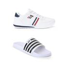 Kit Tênis Branco Enfermagem Medico Masculino Chinelo Sandália Slide