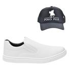 Kit Tênis Casual Masculino Slip On Elástico Conforto + Boné