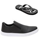 Kit Tênis Casual Masculino Slip On Elástico Conforto Chinelo