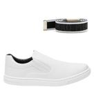 Kit Tênis Casual Masculino Slip On Elástico Conforto + Cinto