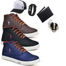 Kit Tênis Casual + Relógio + Cinto + Boné + Carteira + Meia