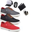 Kit Tênis Casual + Relógio + Cinto + Meia + Carteira + Boné