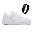 Kit Tênis Casual Sneakers Blogueira Moda Skate + Relógio Digital