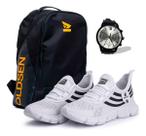 Kit Tenis Casual Unissex Academia Leve + Mochila E Relógio
