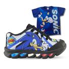 Kit Tênis De Led Infantil Menino Masculino Sonic Boom + Camisa