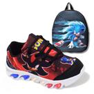 Kit Tênis De Led Infantil Menino Masculino Sonic Shadow+ Mochila