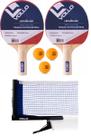 Kit Tênis de Mesa Ping Pong 2 Raquete Leisure + 3 Bolas + Rede Alicate