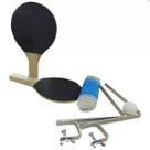 Kit Tênis de Mesa Ping Pong Raquetes Bolinha e Rede Com Suporte
