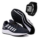 Kit Tenis Esportivo Confortavel Casual Dia a Dia Lançamento Relógio Digital Moderno Versatil