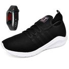Kit Tênis Esportivo Masculino Corrida Caminhada Academia Leve + Relógio Digital Led