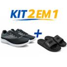 Kit Tênis Esportivo Masculino e Feminino Academia Corrida Chinelo Slide Confortável Antiderrapante