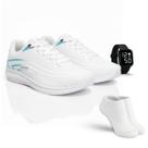 Kit Tênis Esportivo Masculino Feminino Confortável Leve para Academia Corrida Caminhada Relógio Digital Meias