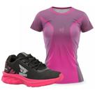 Kit Tenis Feminino Academia Caminhada Camisa Camiseta Tshirt Feminina ante odor