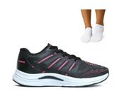 Kit Tênis Feminino Academia Casual Confortável Macio + Meia Soquete Kit Tênis Feminino Academia Casual Confortável Macio + Meia Soquete